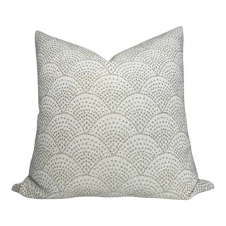 Scalloped Pillow Cover in Natural, 22x22 Pillow For Sale
