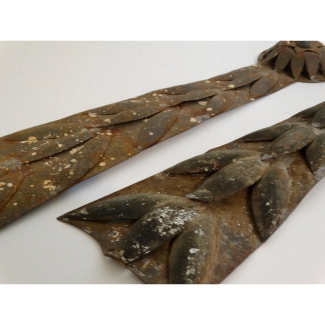 Hand Crafted Antique Italian Zinc Architectural Elements, S/2 For Sale - Image 9 of 9