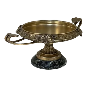 19th Century Napoleon III Period Bronze Centerpiece ~ Compote on Marble Base