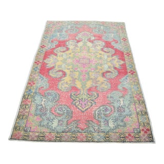 1950s Oushak Turkish Anatolian Floor Rug For Sale