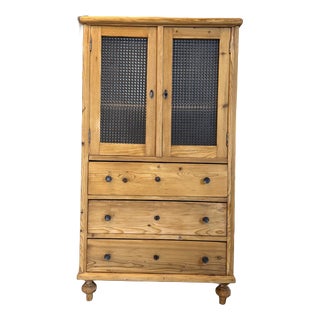Rustic Farmhouse Cupboard in Spruce Wood For Sale