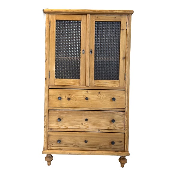 Rustic Farmhouse Cupboard in Spruce Wood For Sale