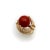 Modern Vintage 14k Gold Freeform Sardinian Coral Sphere Ring Size 5 For Sale - Image 3 of 9