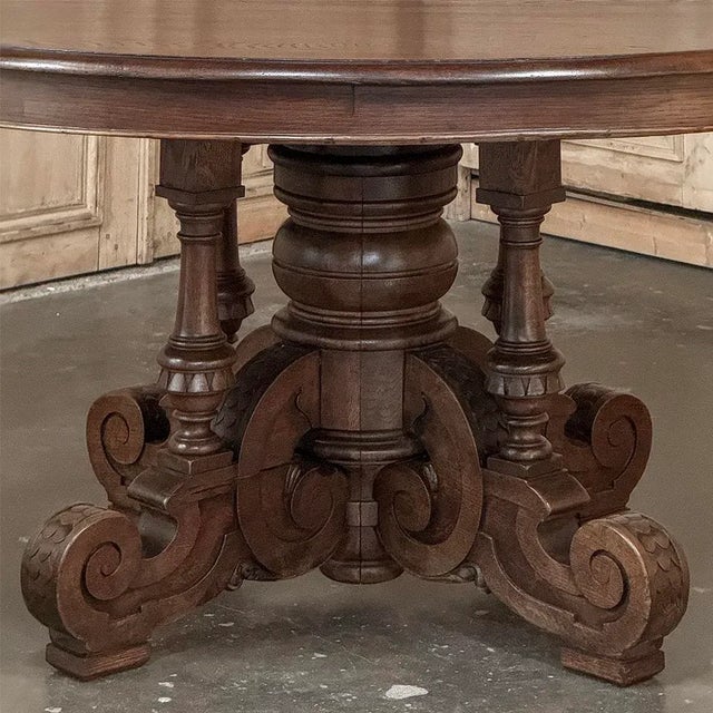 Wood 19th Century French Napoleon III Period Grand Oval Center Table For Sale - Image 7 of 14