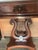 American 1950s Marble Top Mahogany Lyre Shaped Side Table With Drawer For Sale - Image 3 of 12