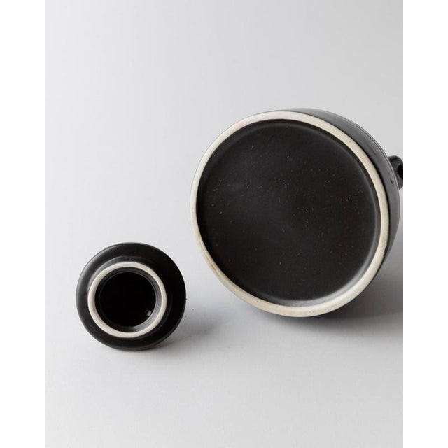 Vintage Ceramic Teapot with Blackand White and Metal Handle, 1980s For Sale - Image 10 of 11