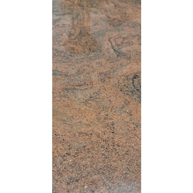 Vintage Forged Iron & Granite Outdoor Dining Table With Brass Accents For Sale - Image 11 of 11