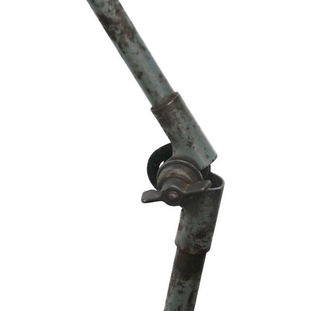 1950s Vintage Industrial Grey Blue Metal 2-Arm Machinist Work Desk Light by Rademacher For Sale - Image 5 of 7