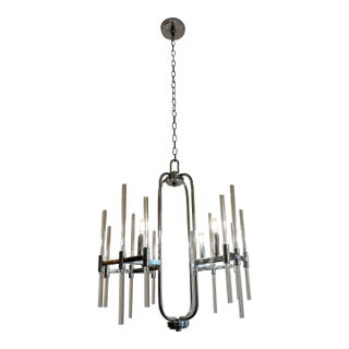 Minka Lavery Chandelier Pendant Lighting 3094-77 Pillar Dining Room Fixture, 4-Light 240 Watts, Chrome For Sale
