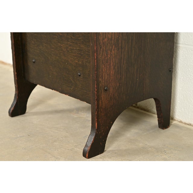 Wood Lakeside Craft Shops Antique Mission Oak Arts & Crafts Magazine Rack, Circa 1910 For Sale - Image 7 of 11