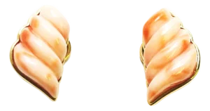Fancy Shaded Pink Coral Earrings, A Pair