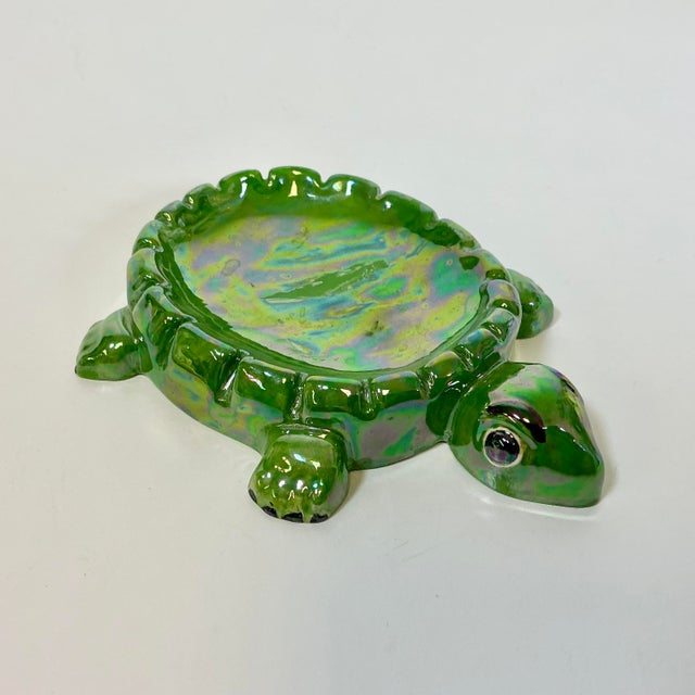 1970s Vintage Americana Folk Art Coastal Ceramic Turtle Soap Dish. For Sale - Image 9 of 11