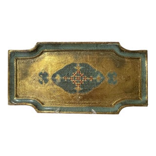 Italian Vintage Mid-Century Modern Florentia Paper Mache Gilded Wood Tray #5434 For Sale