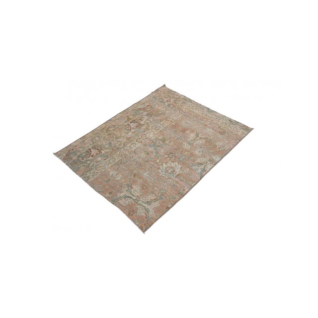 Mid-Century Modern Vintage Washed Out Small Rug Fragment - 2`8″ X 3`6″ Ft. For Sale - Image 3 of 6