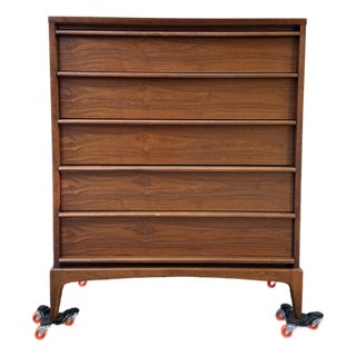 Lane Rhythm Walnut Highboy Dresser Mid Century Modern For Sale