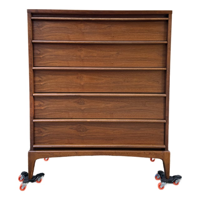 Lane Rhythm Walnut Highboy Dresser Mid Century Modern For Sale