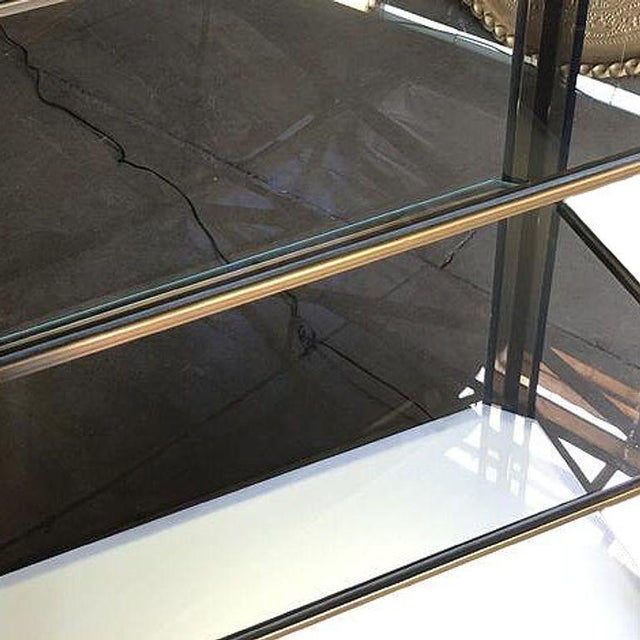 1970s Bronze Glass Light Up Shelf Etagere W/ Smoked Acrylic Accents For Sale In Los Angeles - Image 6 of 9