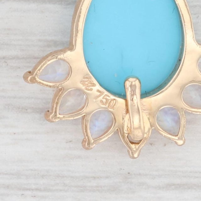 Art Deco New Nina Nguyen Earring Enhancer Charms Imitation Turquoise Moonstone 18k Gold - 2 Pieces For Sale - Image 3 of 4