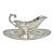 Vintage Crescent Victorian Silver Plated Gravy Sauce Boat on Attached Dish Plate For Sale