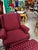1970s Red Covered Reclining Rocking Chair For Sale - Image 4 of 8