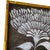 Original Framed Botanical Flower Painting, Black White Wall Art, Acrylic Oil on Canvas in Gold Bamboo Frame, 13x13 Dramatic Boho Home Decor For Sale - Image 4 of 5
