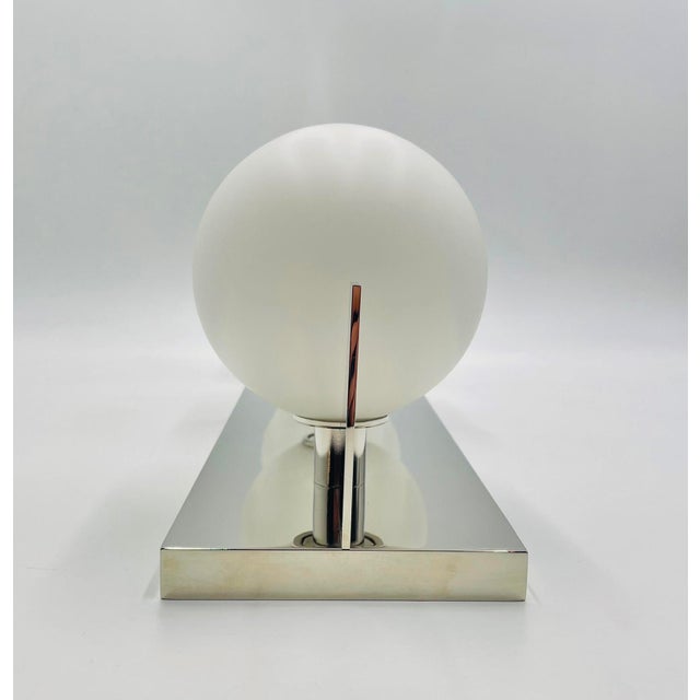 2020s Modern Chrome 3-Globe Wall Sconce or Vanity Light, Frosted Glass Shades For Sale - Image 5 of 15