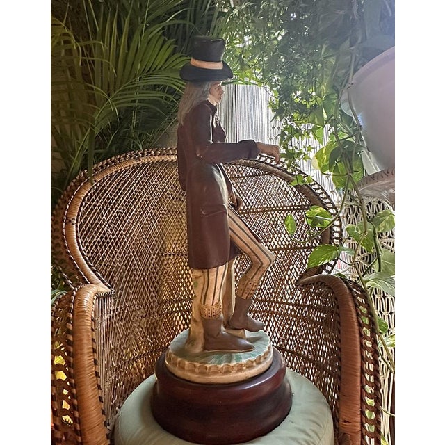 Hand Painted Ceramic Sculpture of Knight on Pedestal Leaning on an Amphora from Tarik, 1950-1960 For Sale - Image 4 of 11