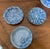 Very elegant set of three blue and white scalloped salad or dessert dishes. These would be the perfect addition to a blue...