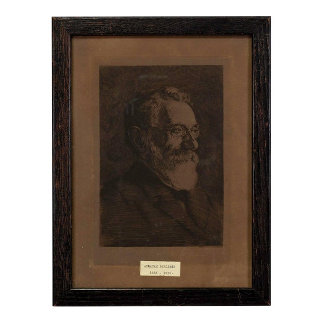Hermann Struck, Portrait of Professor Rabbi Abraham Berliner For Sale