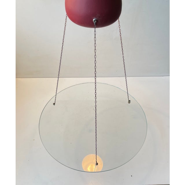 Vintage Italian Suspended Flying Disc Pendant Light, 1970s For Sale - Image 4 of 7