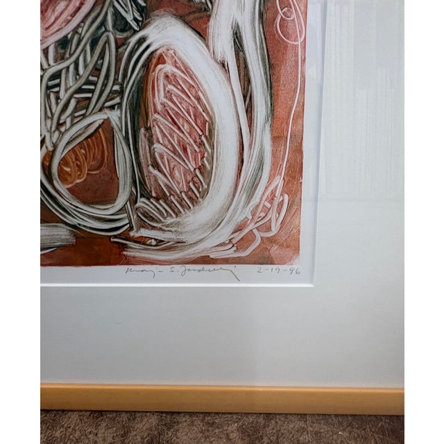 2000 - 2009 Abstract Organic Mixed Media Painting by Marjorie Schlossman, 19.5” X 21.25”, Signed For Sale - Image 5 of 9