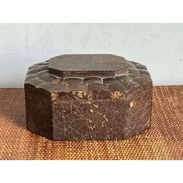 Vintage Boho Quilted Pen Shell Box For Sale - Image 9 of 9