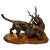 Metal Japanese Meiji Bronze Tiger and Antelope on Hardwood Base For Sale - Image 7 of 7