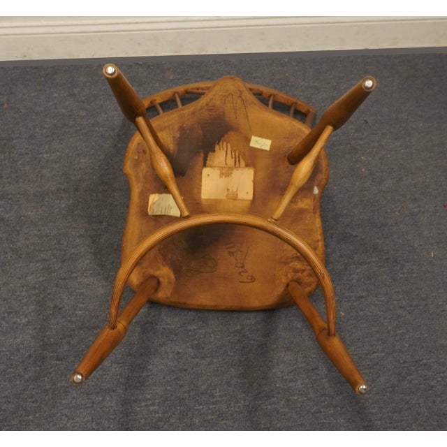 High End Vintage Solid Hard Rock Maple Colonial Early American Fiddleback Duxbury Dining Side Chair 620-911 For Sale - Image 9 of 10