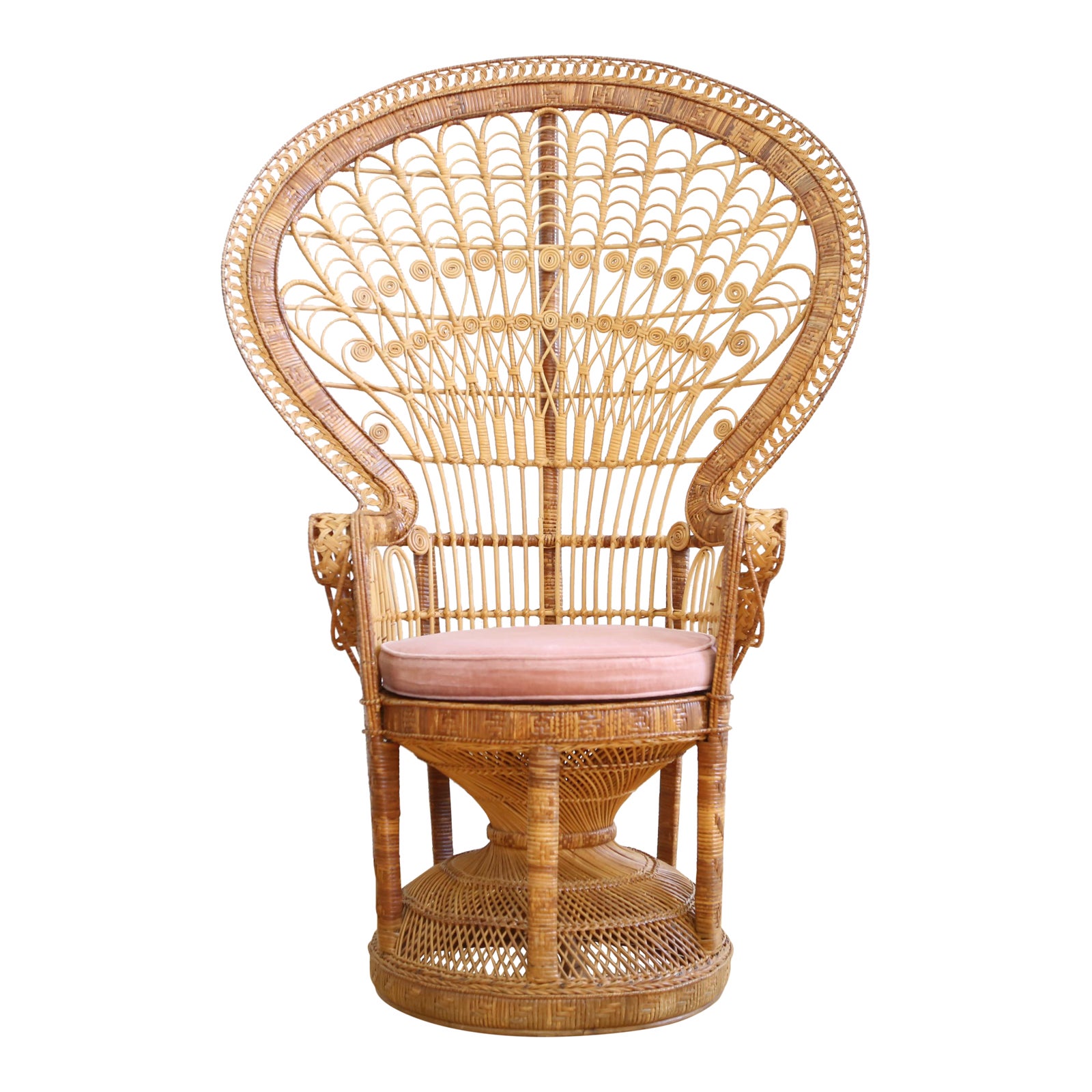 Vintage Rattan and Wicker Peacock Chair Chairish