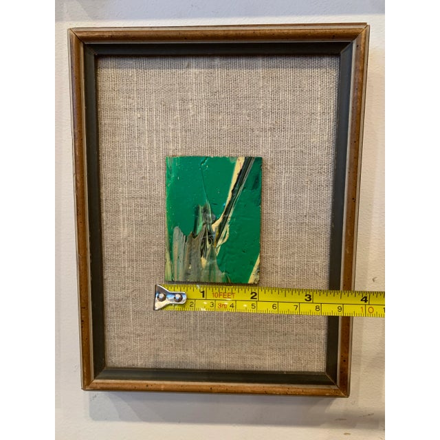 Paint 1978 Small Green Abstract Painting For Sale - Image 7 of 9