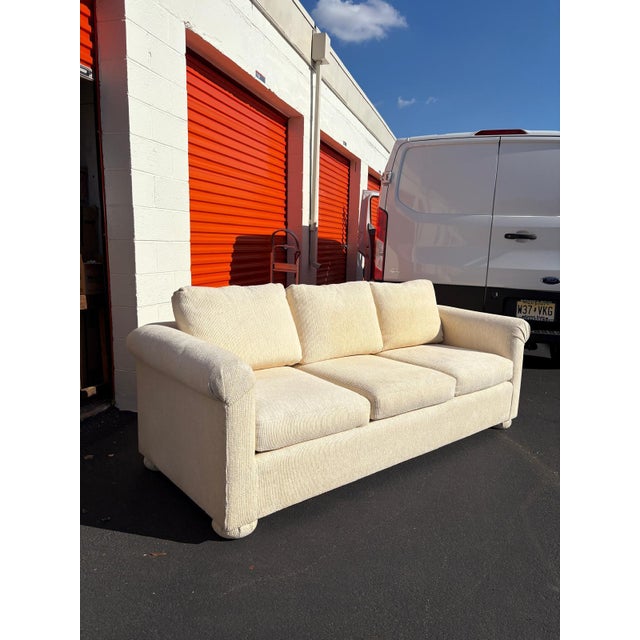 1980s Mason-Art Cream Upholstered Sofa For Sale - Image 11 of 11