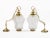 1950s 1950s French Rococo Brass Chain Pendant Lights, Acid-Etched Pressed Crystal Shades - A Pair For Sale - Image 5 of 12