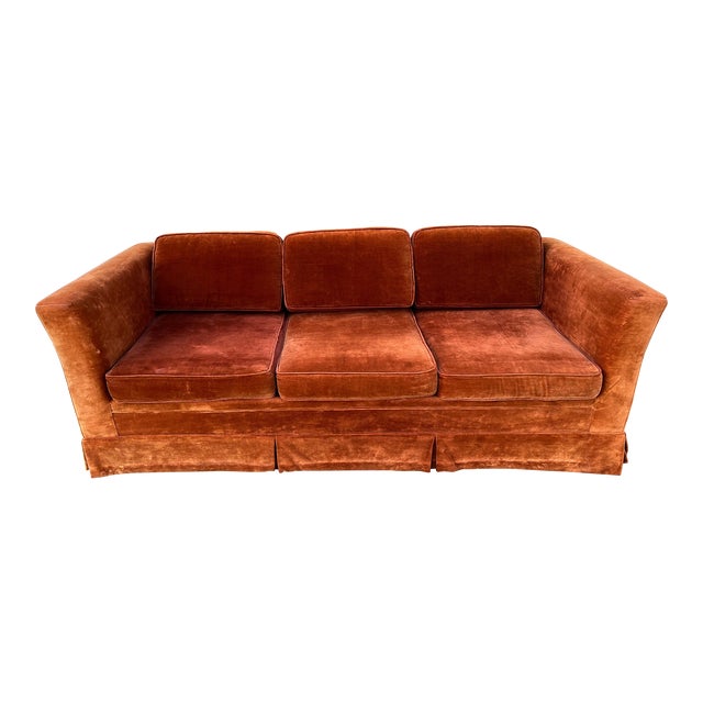 Vintage Burnt Orange Velvet Sofa Chairish