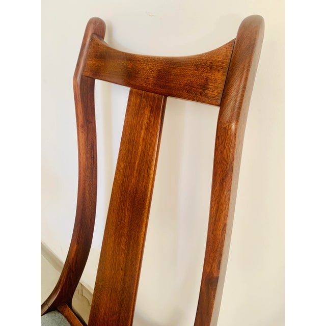 Brown Mid-Century Modern Walnut Chairs - A Pair For Sale - Image 8 of 11