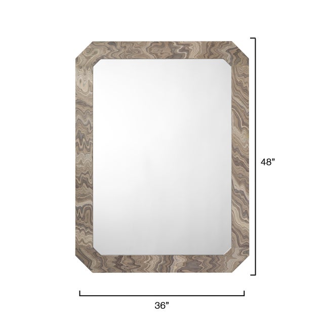 Contemporary Ravine Mirror, Sand Grey Veneer For Sale - Image 3 of 8