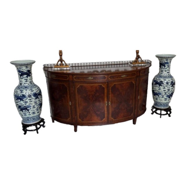 Large Oriental Vases and Stands - a Pair For Sale