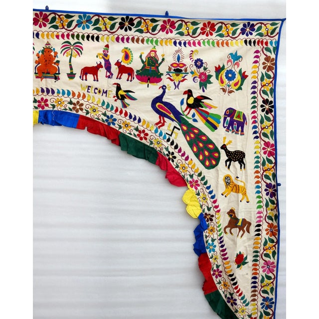Vintage Door Valance Kutch Hand Embroidered Wall Hanging For Sale - Image 6 of 6