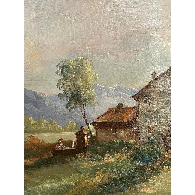 Tessari, Farmhouse in the Countryside, 19th Century, Oil Painting on Panel, Framed For Sale - Image 6 of 7