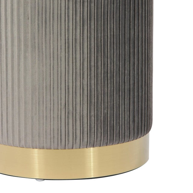 2020s Zoe Grey Velvet Storage Ottoman For Sale - Image 5 of 8