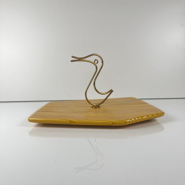 Vintage Cheese Board with Duck Handle from Vallauris, 1950s, in Very Good conditions. Designed 1950 to 1959 This piece has...