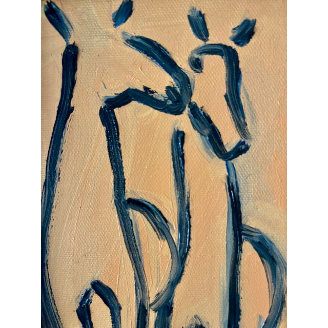 Wood Framed Original Equestrian Oil Painting For Sale - Image 7 of 8