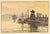 Impressionist Sailboats at the Dock - Seascape by Yoshiro Shimidzu For Sale - Image 3 of 8