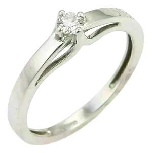 Bliss Damiani Kate Solitaire 0.20ct Diamond 18k White Gold Ring