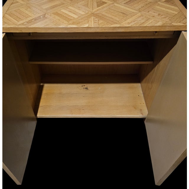 Gold Pair of Mid-Century Parquetry Cabinets/Servers For Sale - Image 8 of 12